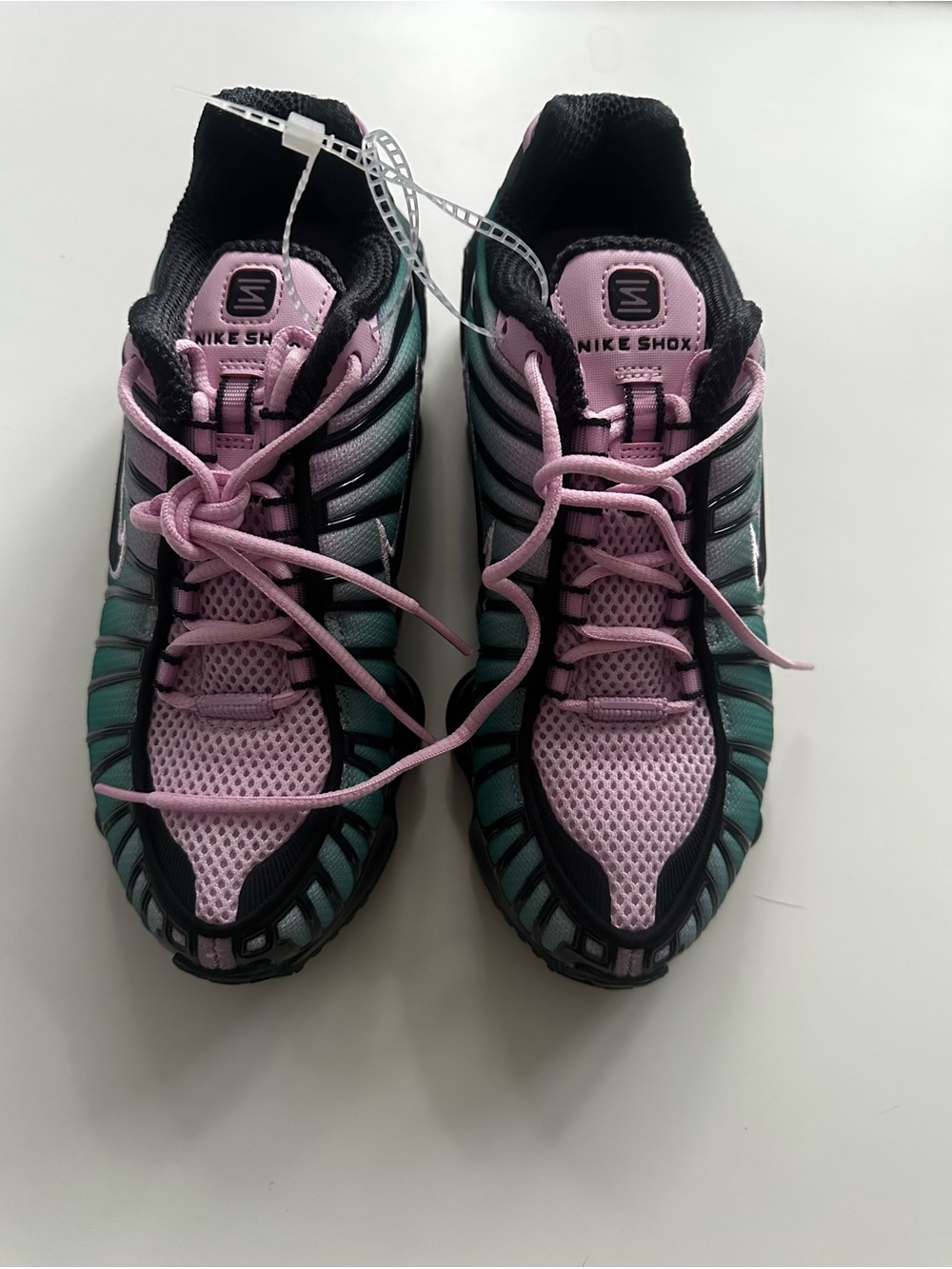 Nike Women’s Pink and Teal Shox Athletic Sneakers